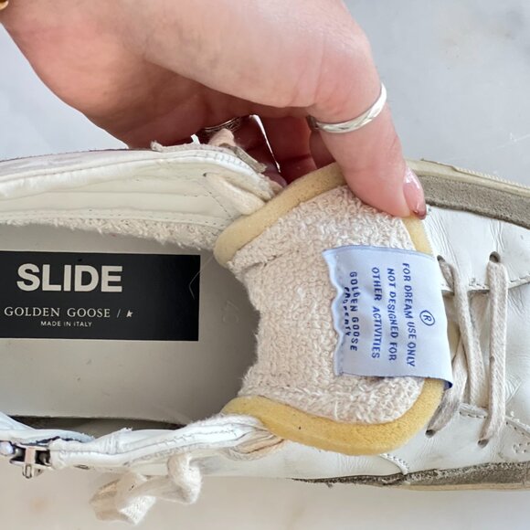 Golden Goose White Slide High-top Sneakers White/Yellow/Black - Picture 8 of 11